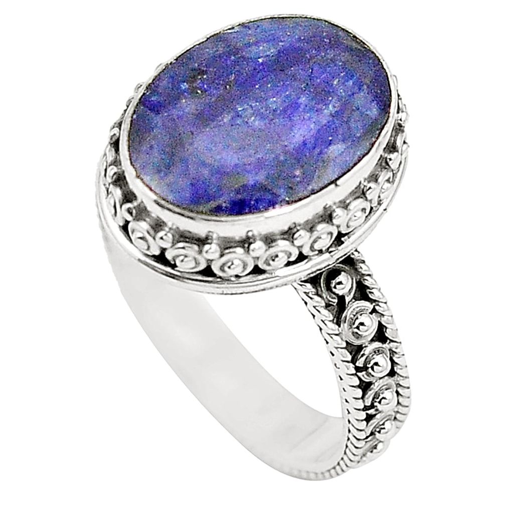 Natural blue sapphire 925 sterling silver ring jewelry size 7.5 m37748
