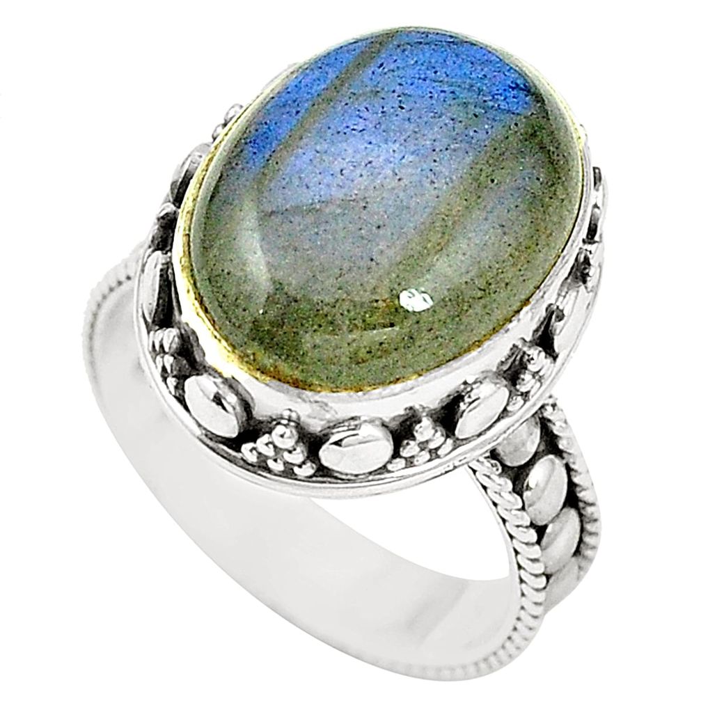 Natural blue labradorite 925 sterling silver ring jewelry size 7 m37759