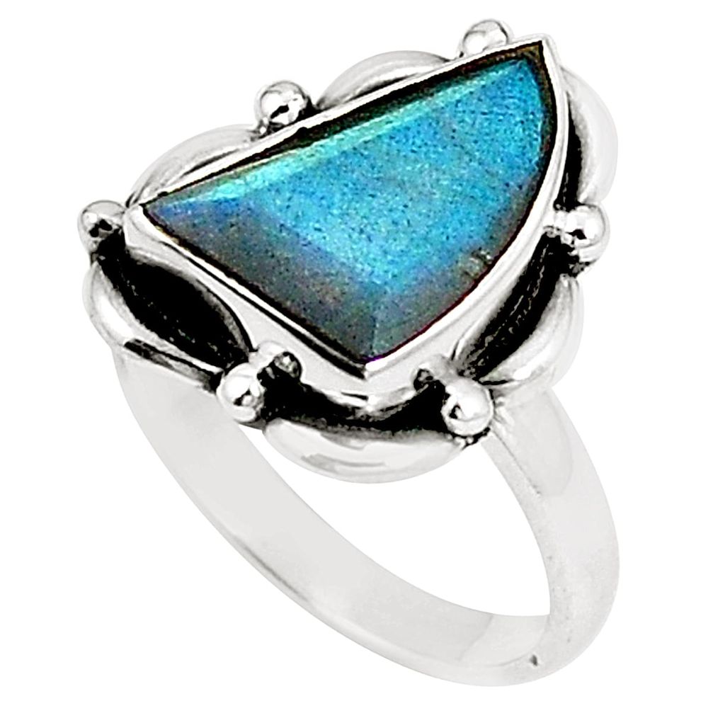 Natural blue labradorite 925 sterling silver ring jewelry size 7 m38236
