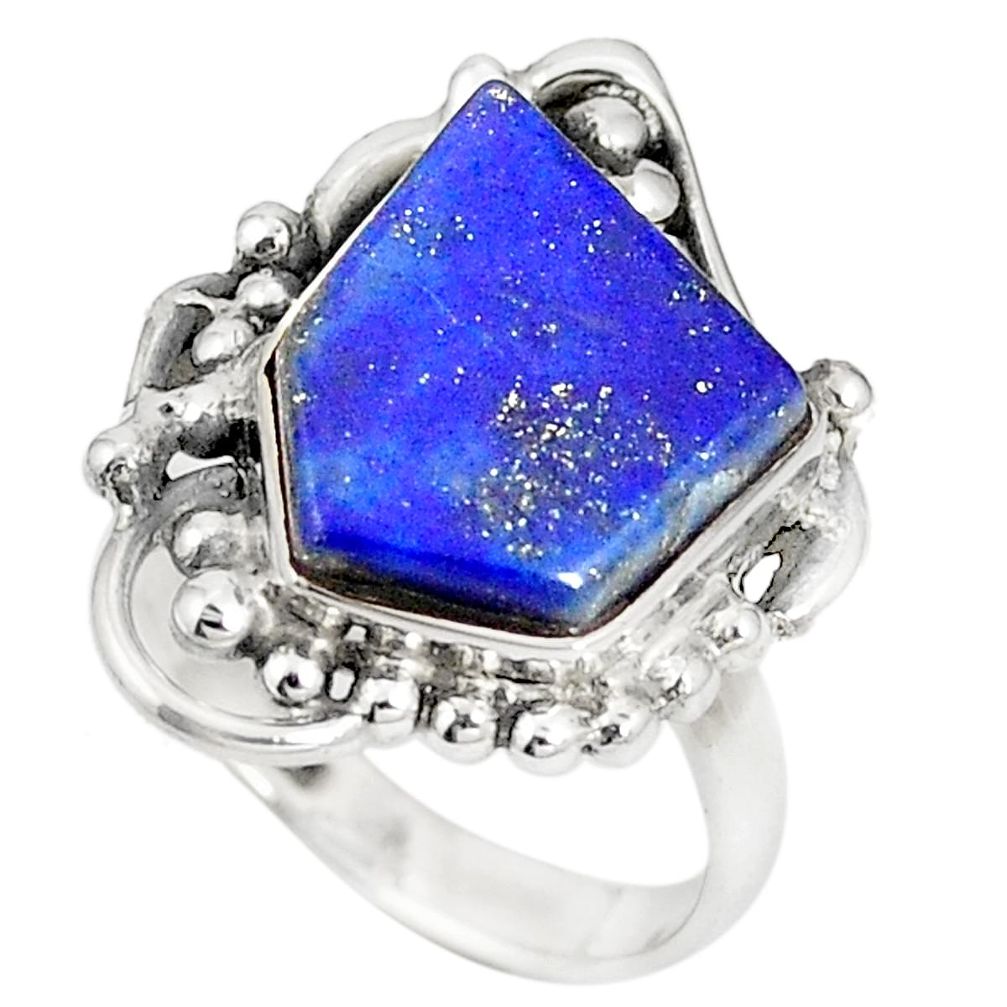 Natural blue lapis lazuli 925 sterling silver ring jewelry size 6 m38242