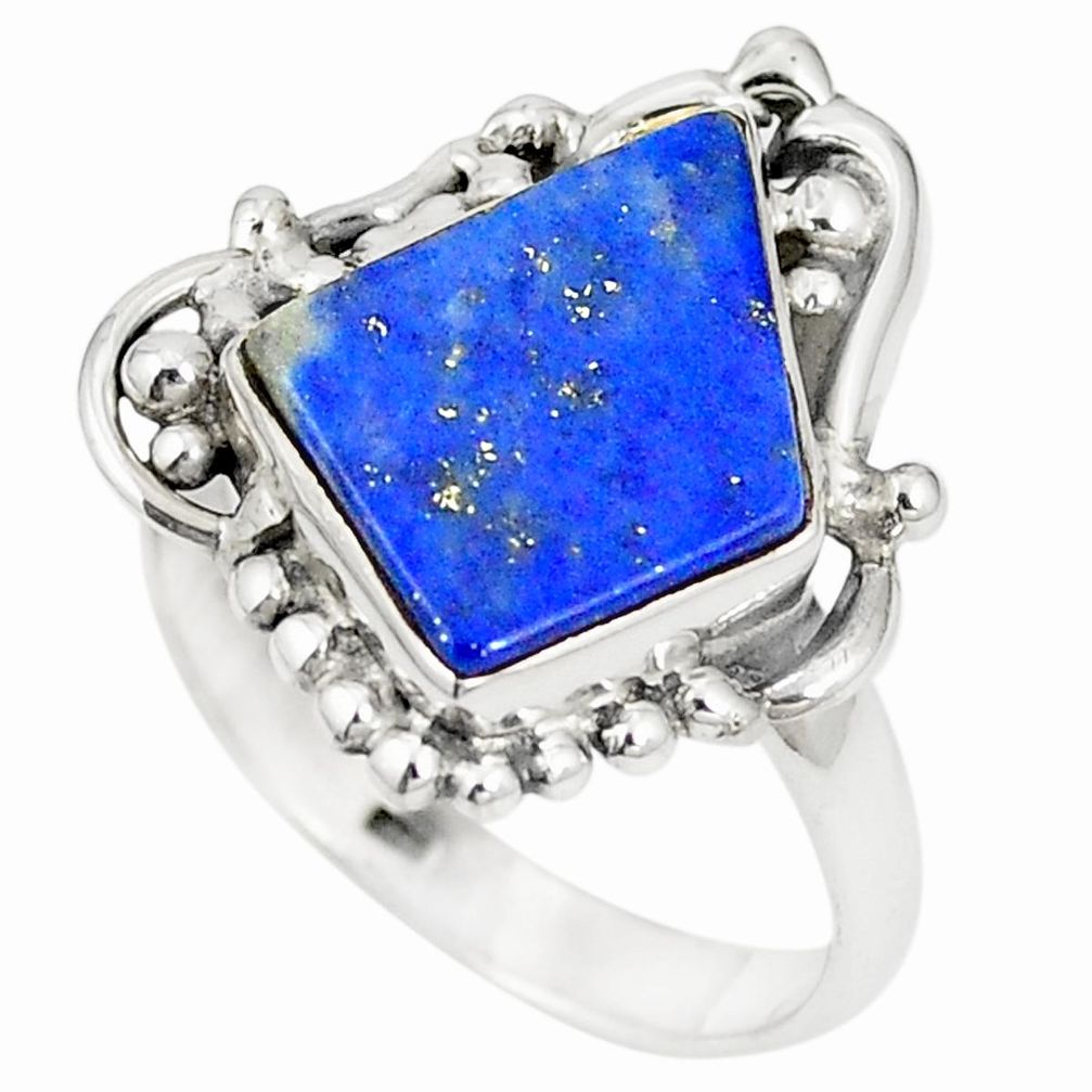 Natural blue lapis lazuli 925 sterling silver ring jewelry size 9 m38249