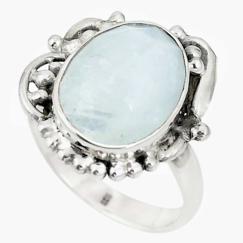 Natural rainbow moonstone 925 sterling silver ring jewelry size 9 m38253