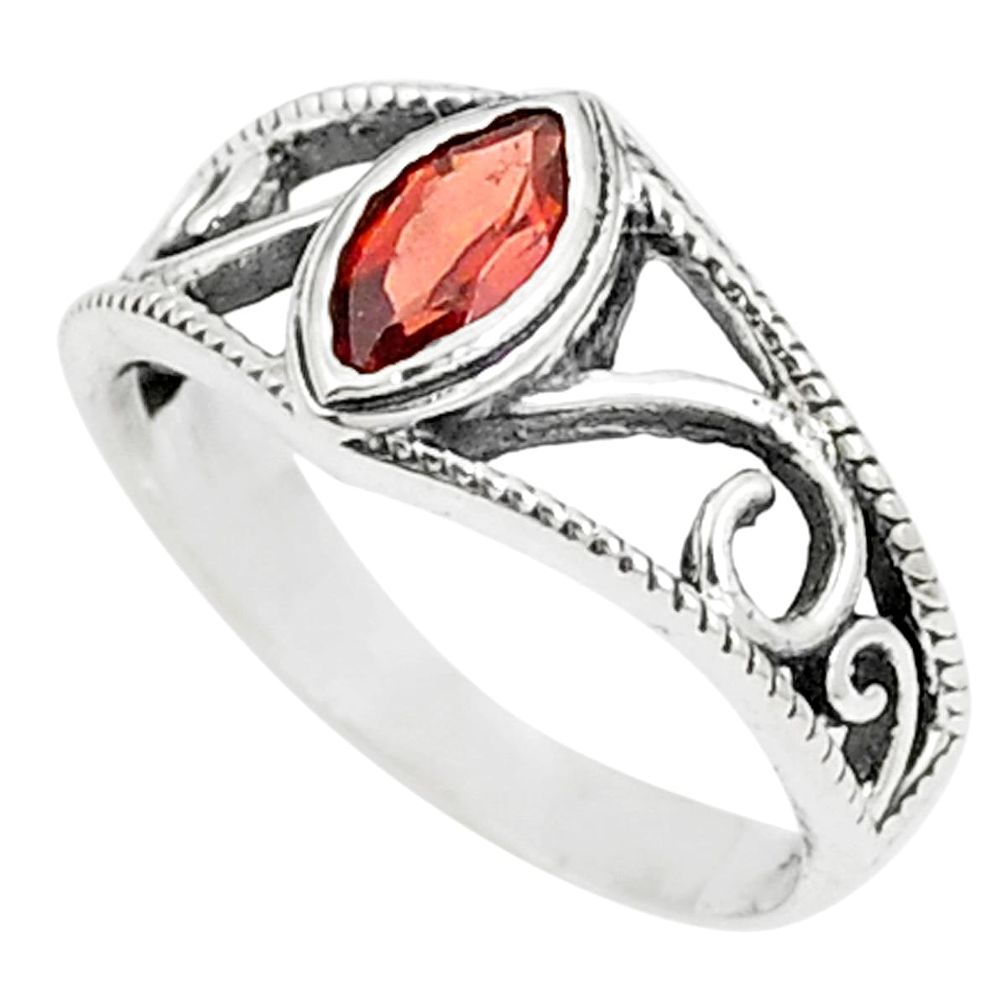 Natural red garnet 925 sterling silver ring jewelry size 8 m38660