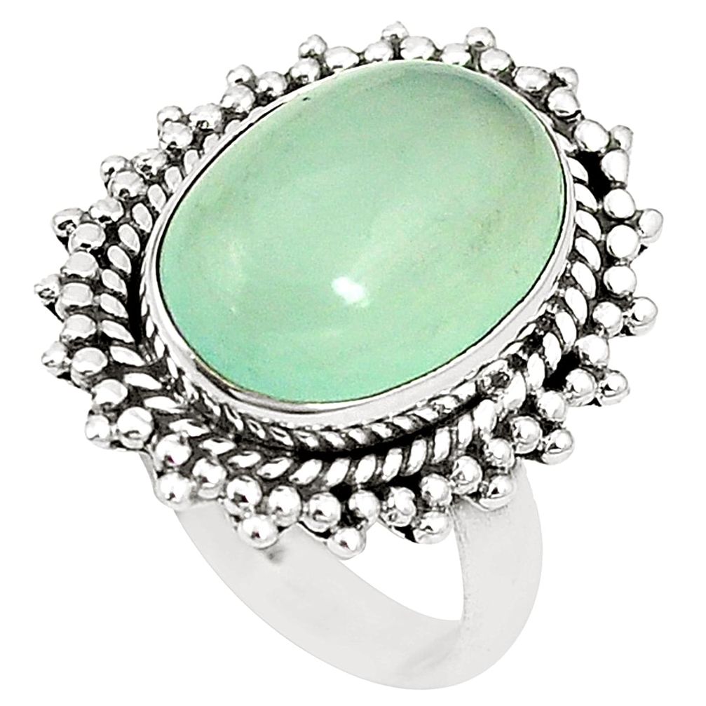 Natural aqua chalcedony 925 sterling silver ring jewelry size 7 m40470