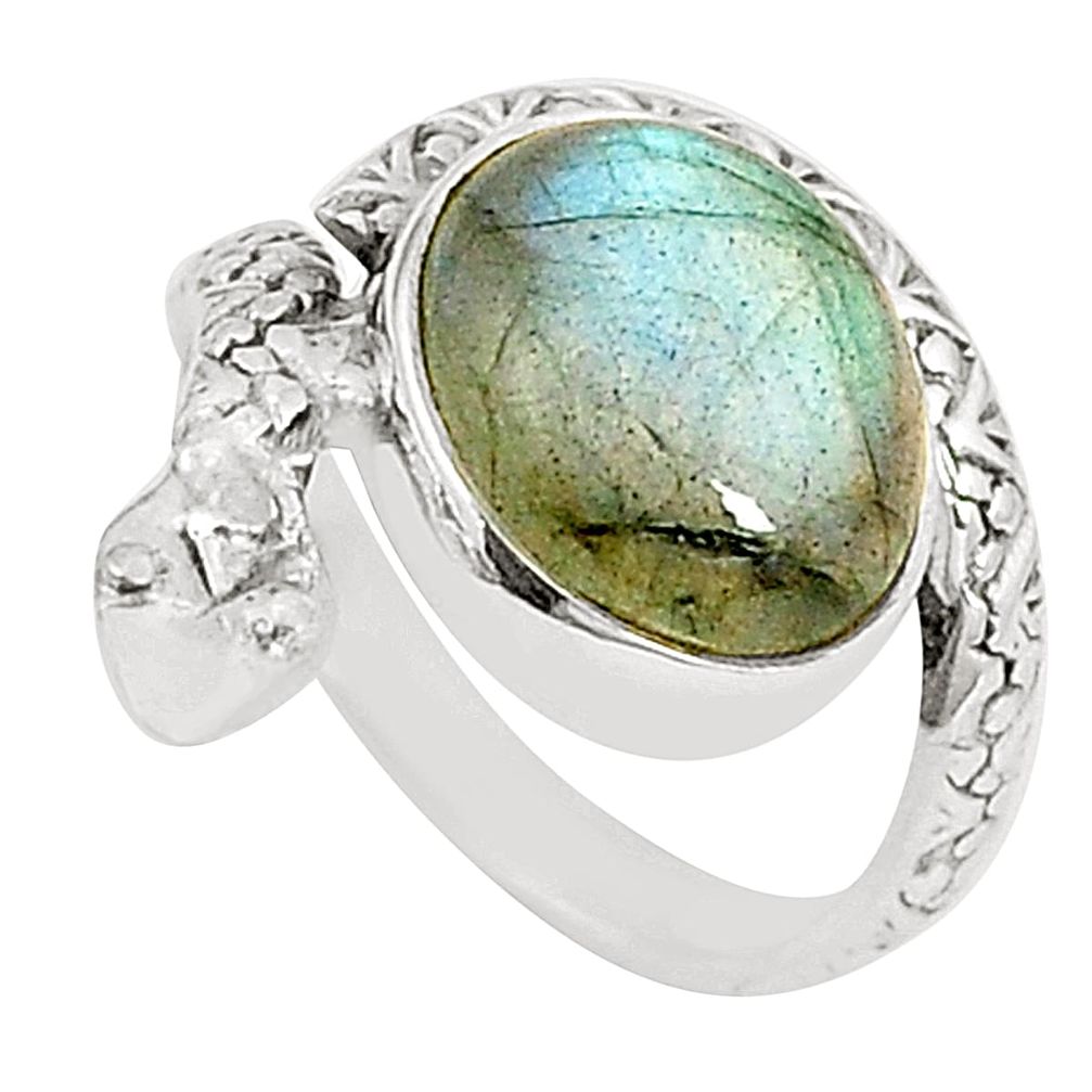 Natural blue labradorite 925 sterling silver ring jewelry size 6 m41569