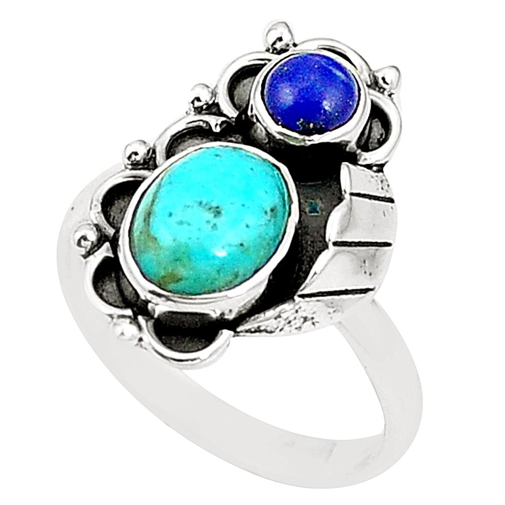 Blue arizona mohave turquoise 925 sterling silver ring size 8.5 m41645
