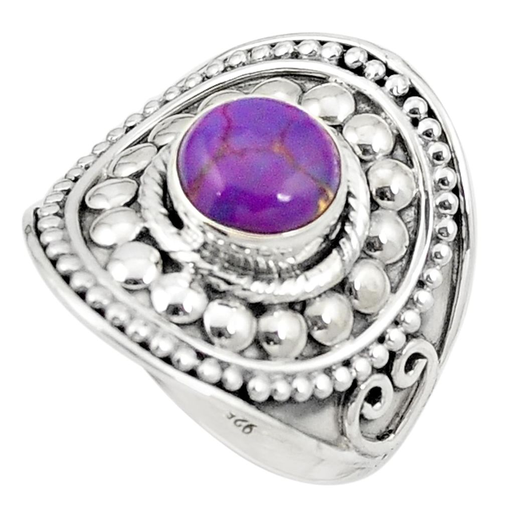 Purple copper turquoise 925 sterling silver ring jewelry size 9 m42155