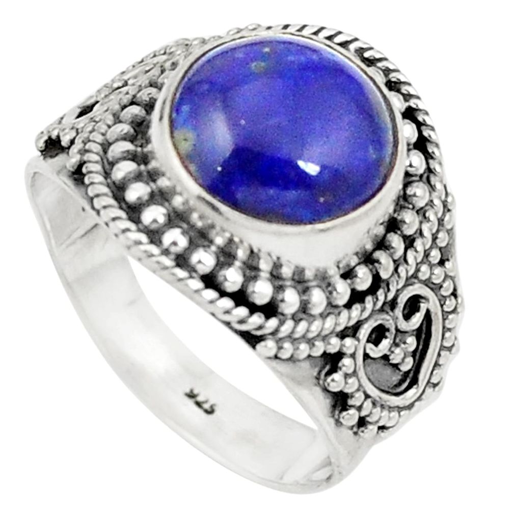 Natural blue lapis lazuli 925 sterling silver ring jewelry size 7.5 m42200