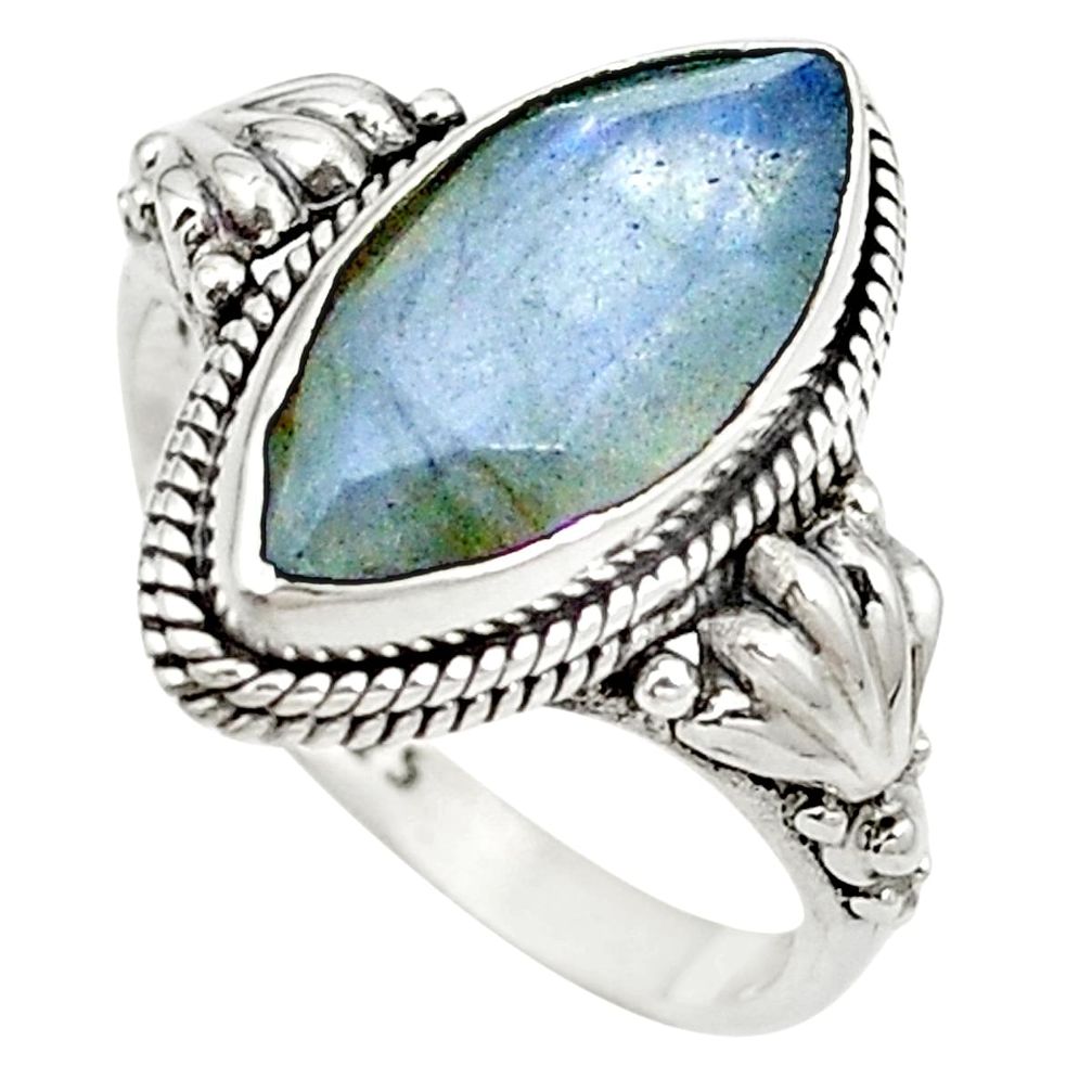 Natural blue labradorite 925 sterling silver ring jewelry size 8 m42359