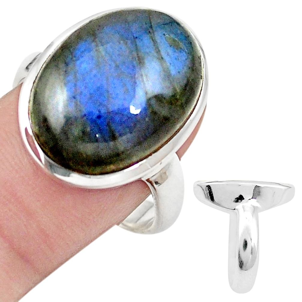 925 sterling silver natural blue labradorite ring jewelry size 7.5 m43084