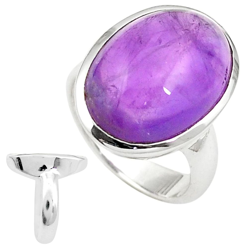 Natural purple amethyst 925 sterling silver ring jewelry size 5 m43124