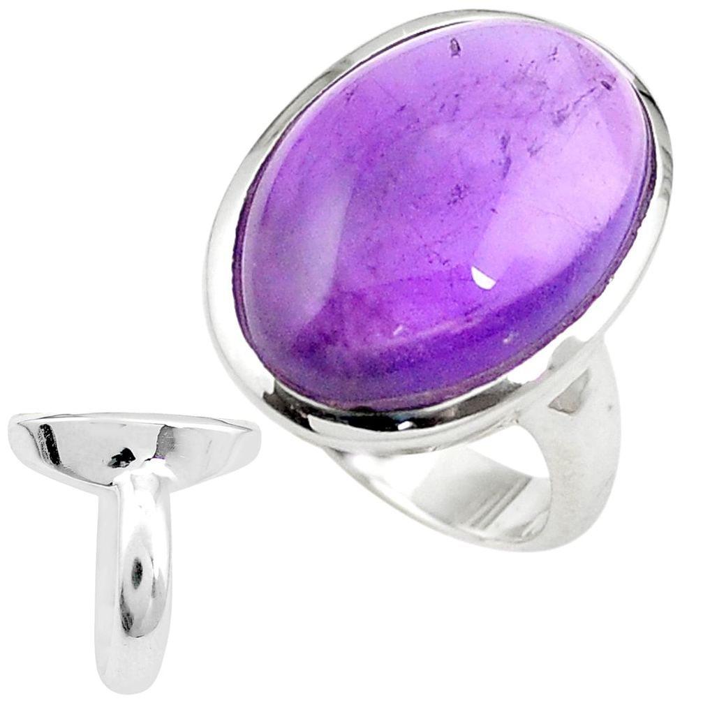 Natural purple amethyst 925 sterling silver ring jewelry size 5 m43137