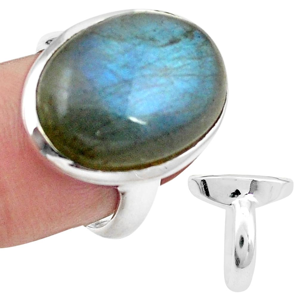 Natural blue labradorite 925 sterling silver ring jewelry size 5 m43145