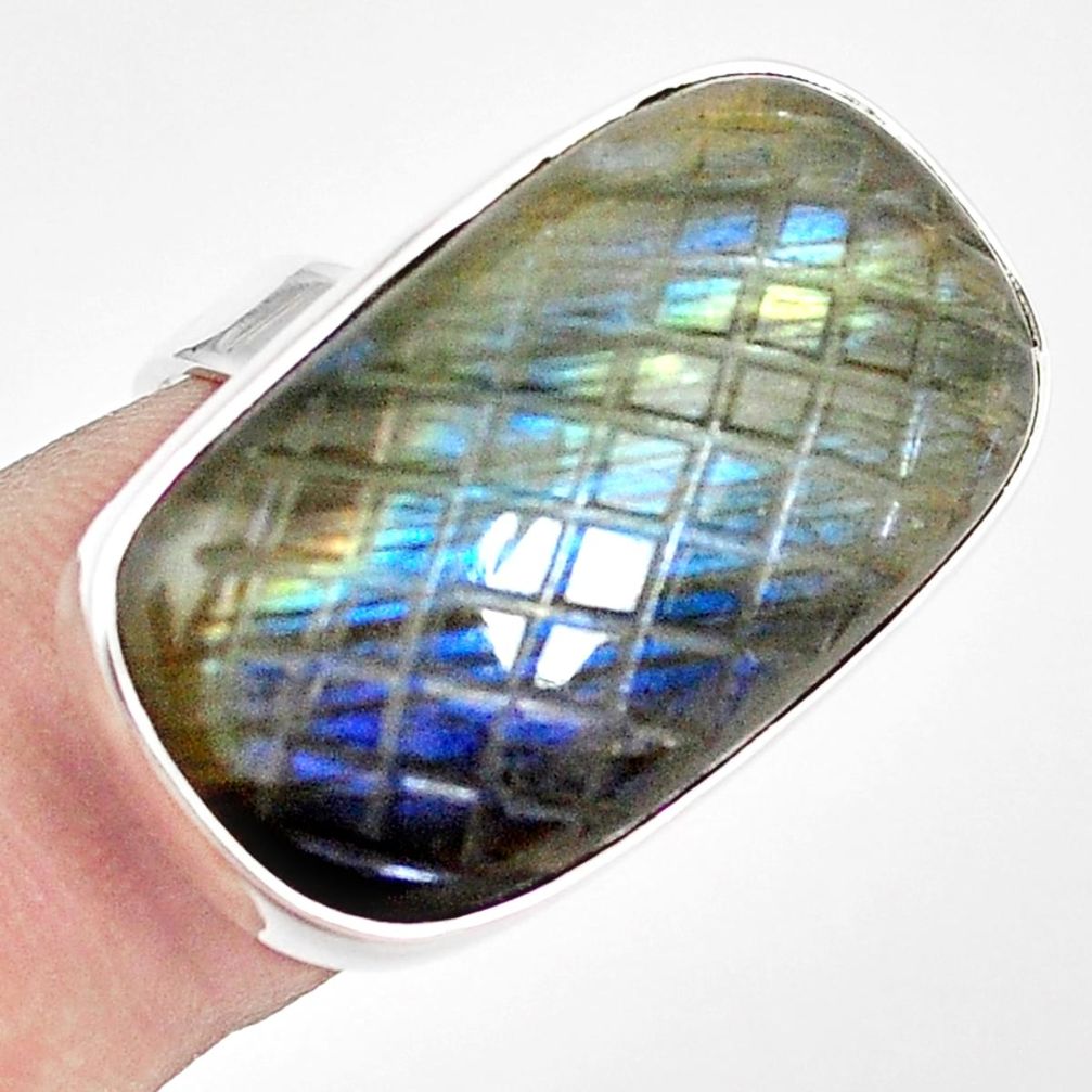 925 sterling silver natural blue labradorite ring jewelry size 6.5 m44244