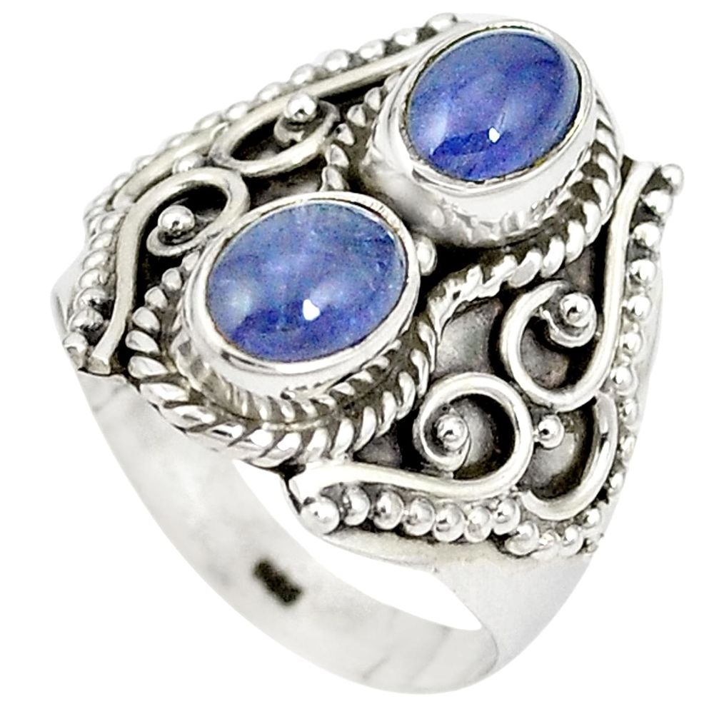 Natural blue tanzanite 925 sterling silver ring jewelry size 6.5 m44484