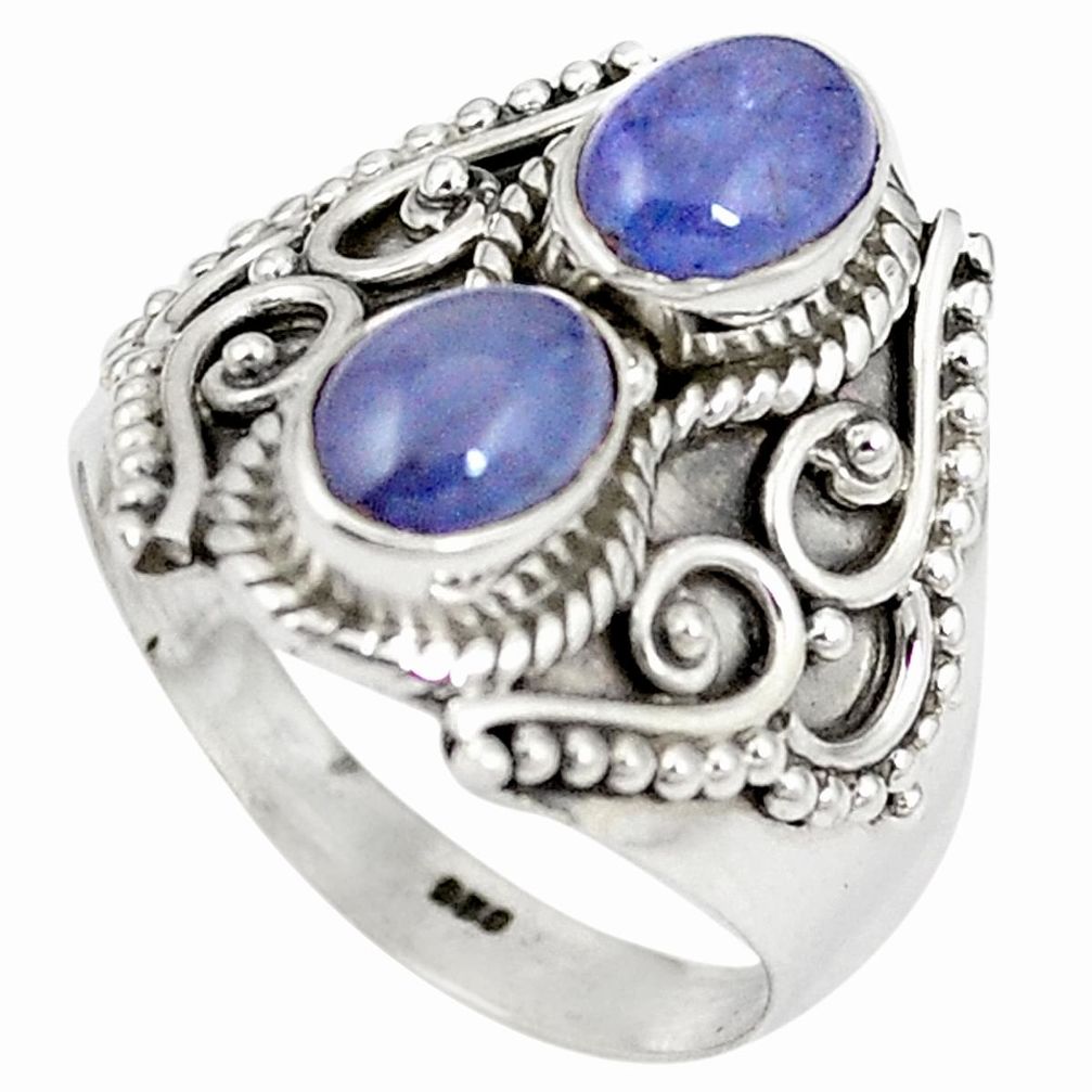 Natural blue tanzanite 925 sterling silver ring jewelry size 6.5 m44496