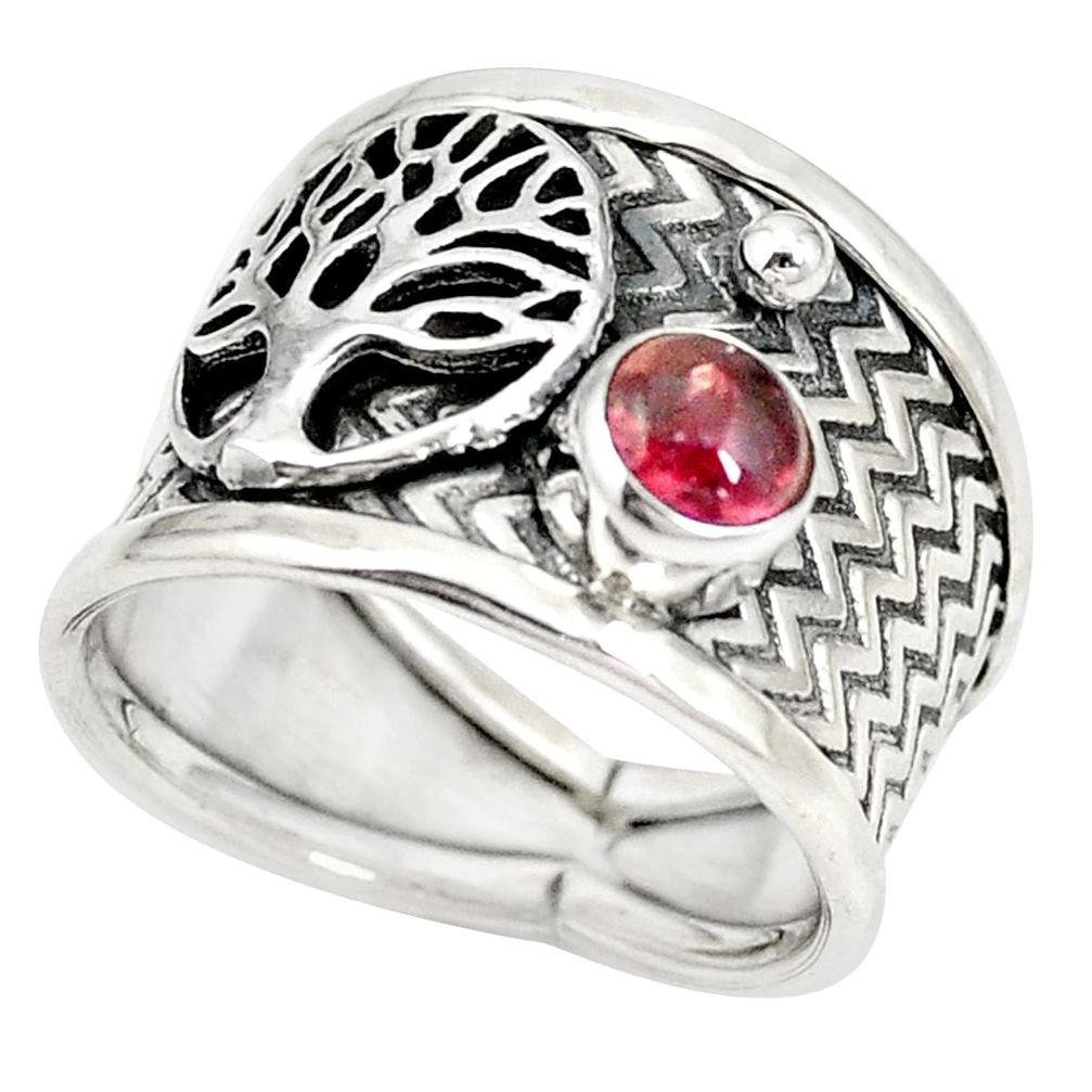 Natural pink tourmaline 925 sterling silver star fish ring jewelry size 7 m44675