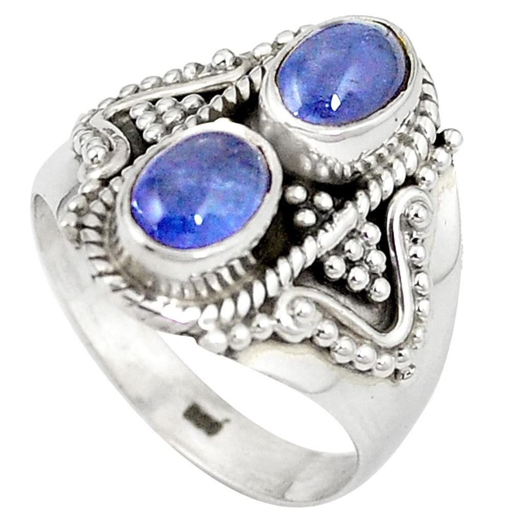 Natural blue tanzanite 925 sterling silver ring jewelry size 7 m44830