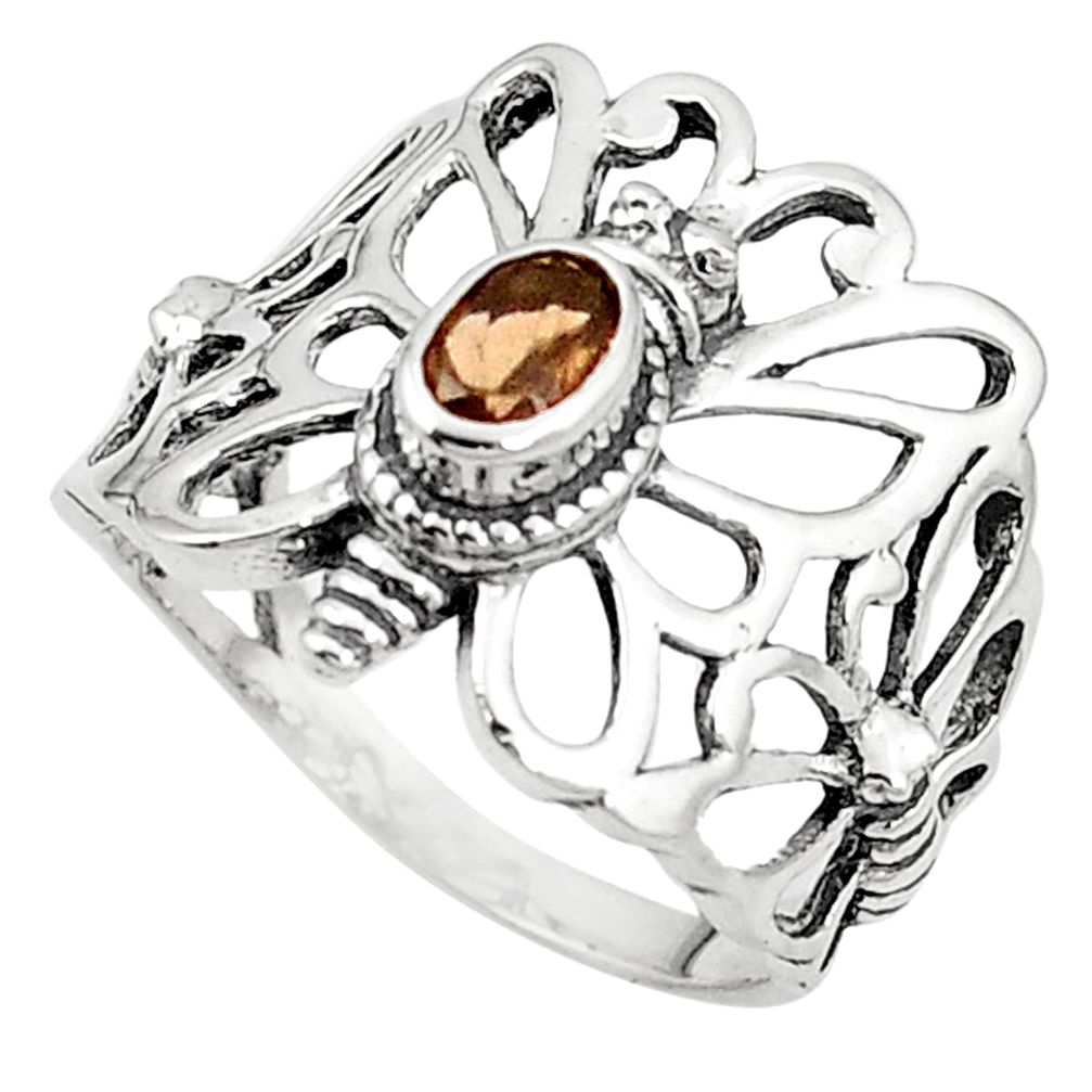 Brown smoky topaz 925 sterling silver butterfly ring jewelry size 9 m45852