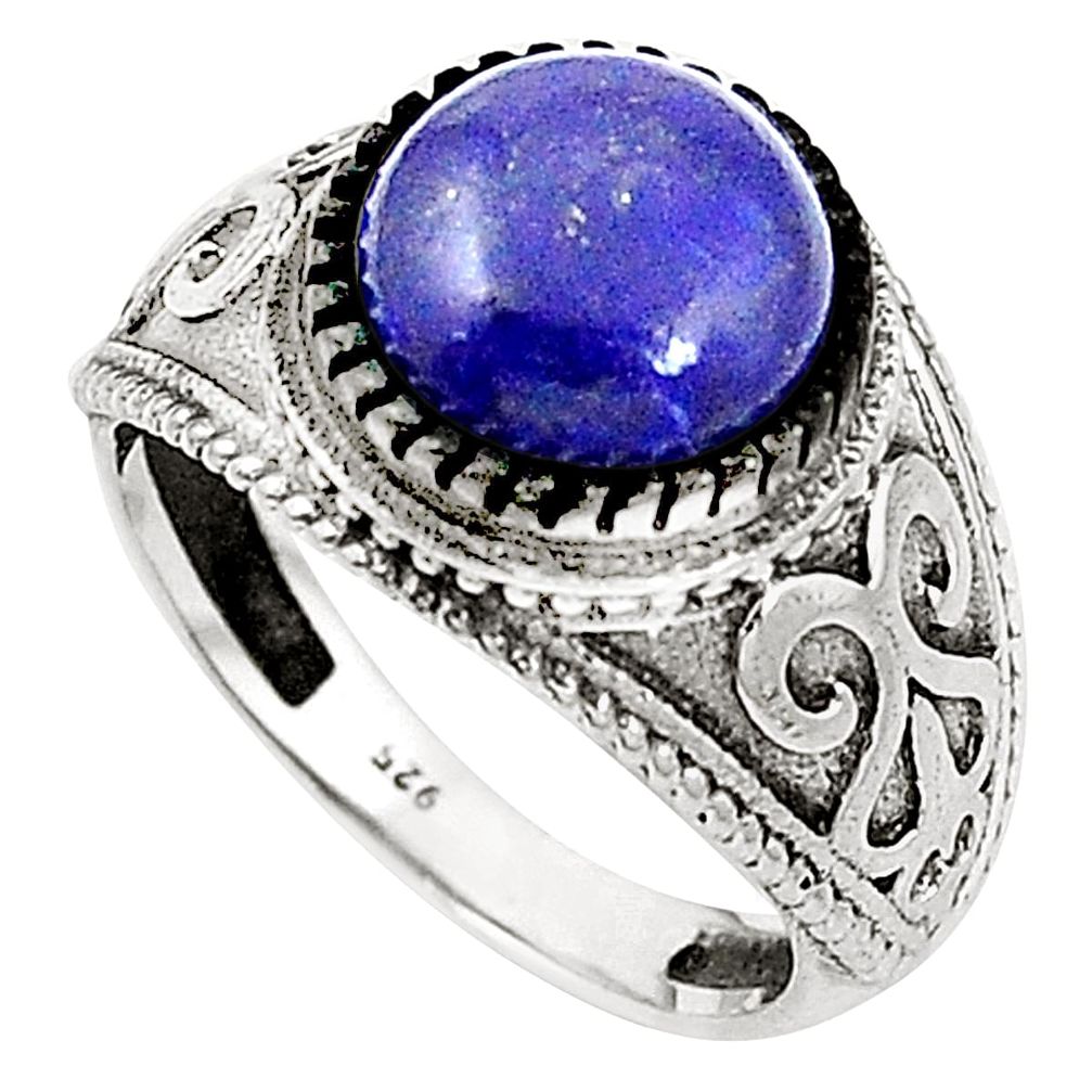 925 sterling silver natural blue lapis lazuli ring jewelry size 8 m45871