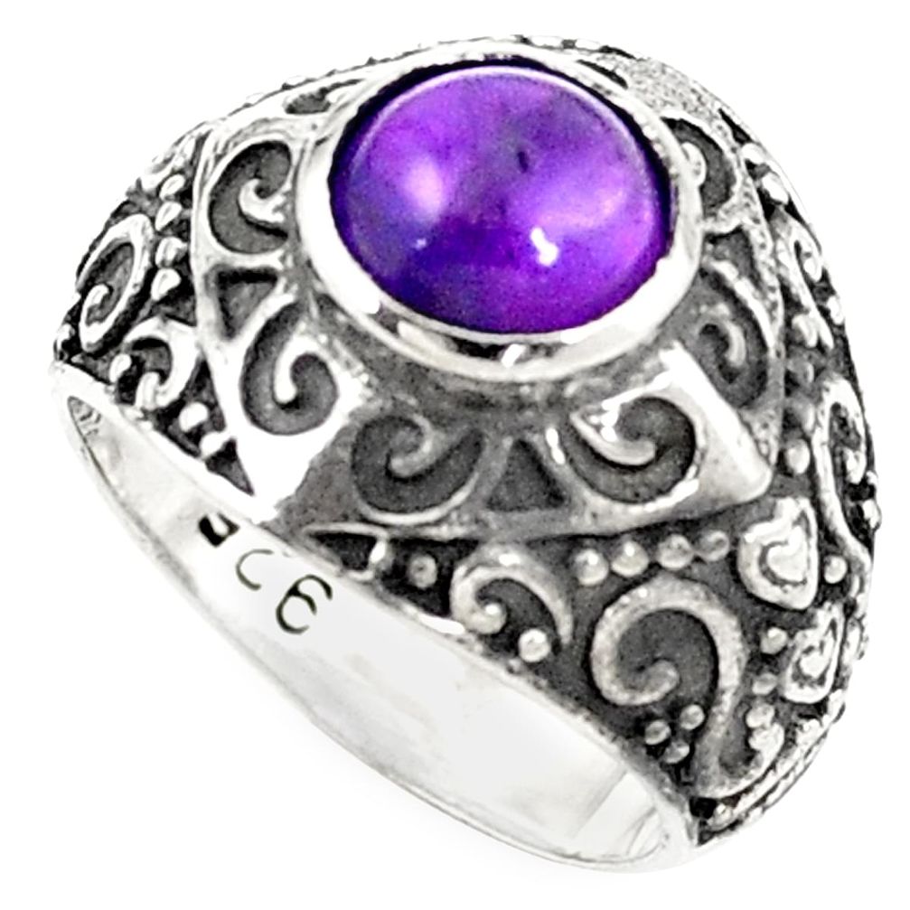 Natural purple amethyst 925 sterling silver ring jewelry size 7 m45888