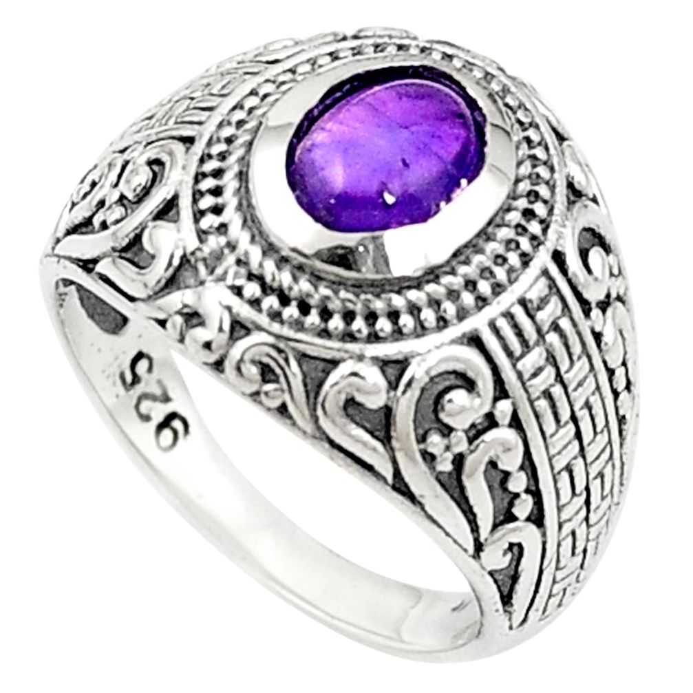 Natural purple amethyst 925 sterling silver ring jewelry size 7 m45922