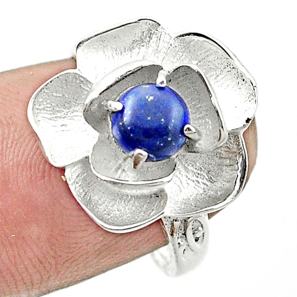 Natural blue lapis lazuli 925 sterling silver ring jewelry size 6 m47157