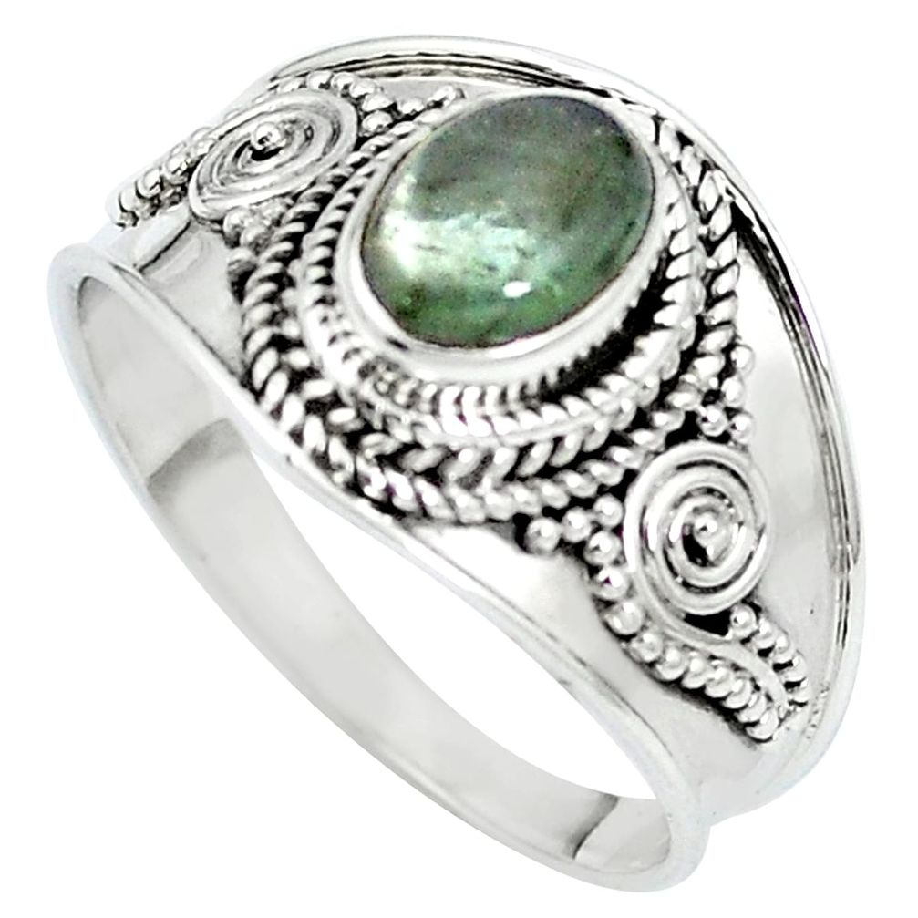 Natural green tourmaline 925 sterling silver ring jewelry size 9 m47803