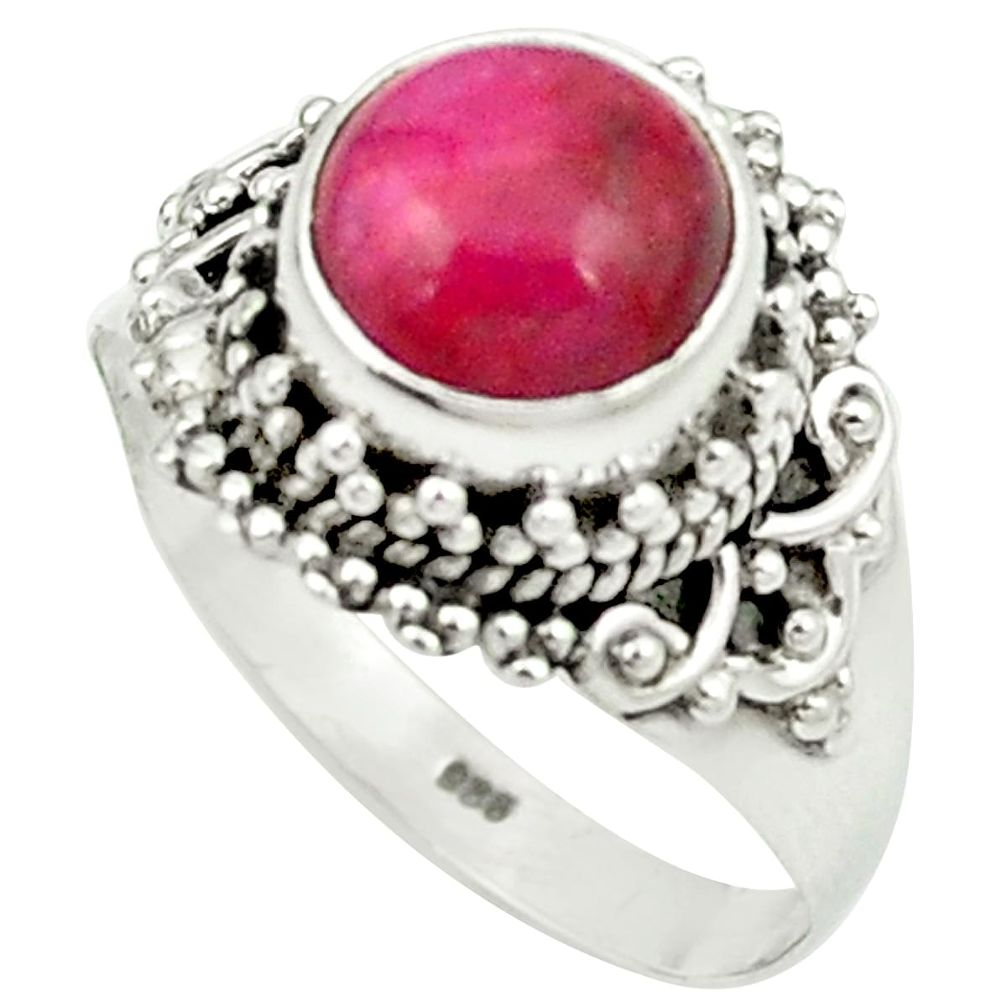 Natural red ruby 925 sterling silver ring jewelry size 8.5 m48923