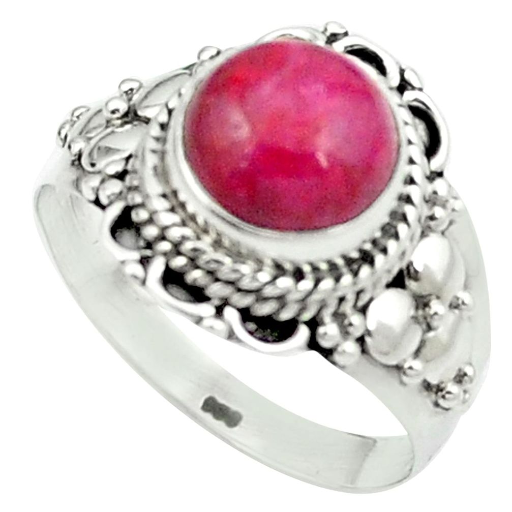 Natural red ruby 925 sterling silver ring jewelry size 8.5 m48927