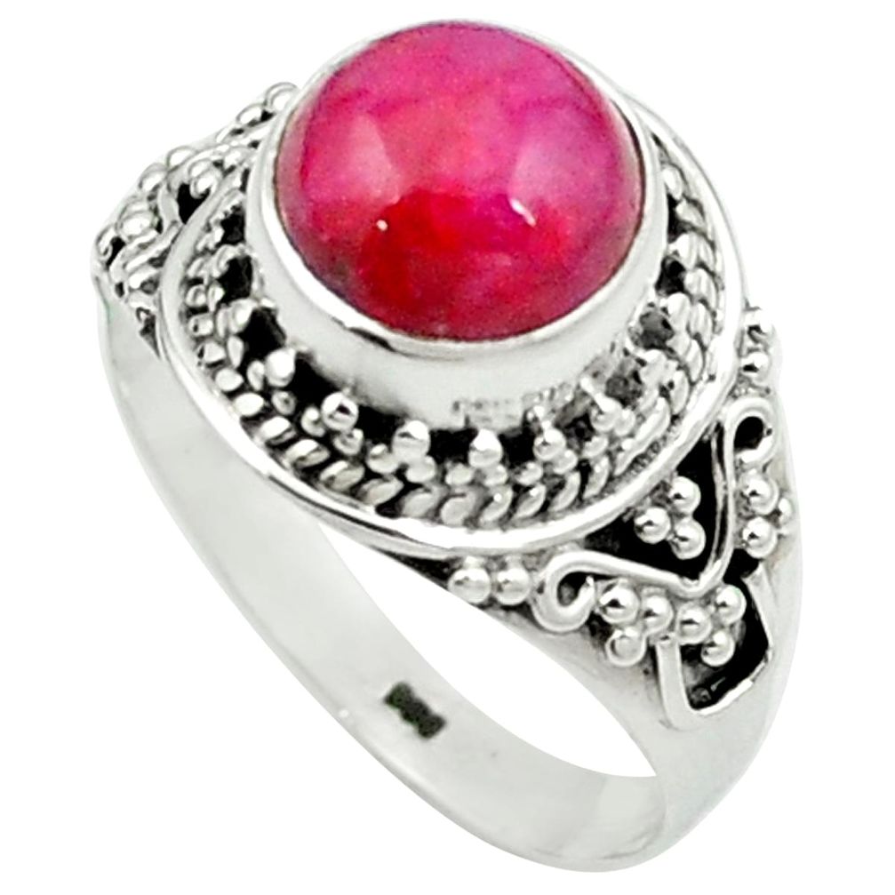 Natural red ruby 925 sterling silver ring jewelry size 8.5 m48929