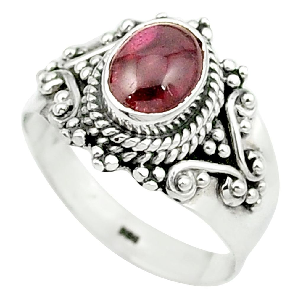 Natural red garnet 925 sterling silver ring jewelry size 7.5 m48934