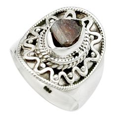 2.13cts natural brown zircon crystal 925 sterling silver ring size 6 m49182