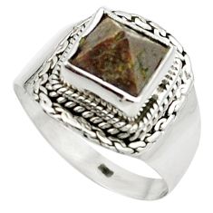 4.38cts natural brown zircon crystal 925 sterling silver ring size 9 m49185