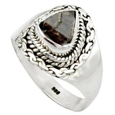 2.58cts natural brown zircon crystal 925 sterling silver ring size 8 m49193