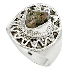 3.51cts natural brown zircon crystal 925 sterling silver ring size 8.5 m49194