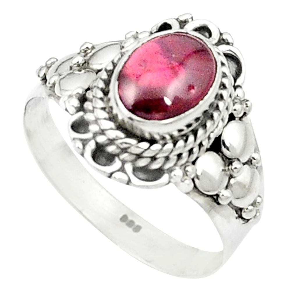 Natural red garnet 925 sterling silver ring jewelry size 7 m49336