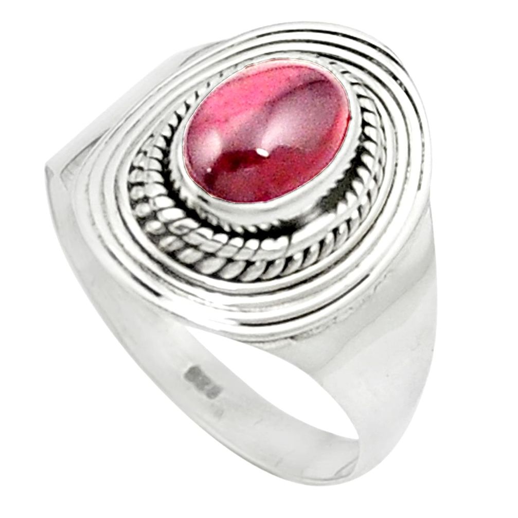 Natural red garnet 925 sterling silver ring jewelry size 8 m49339