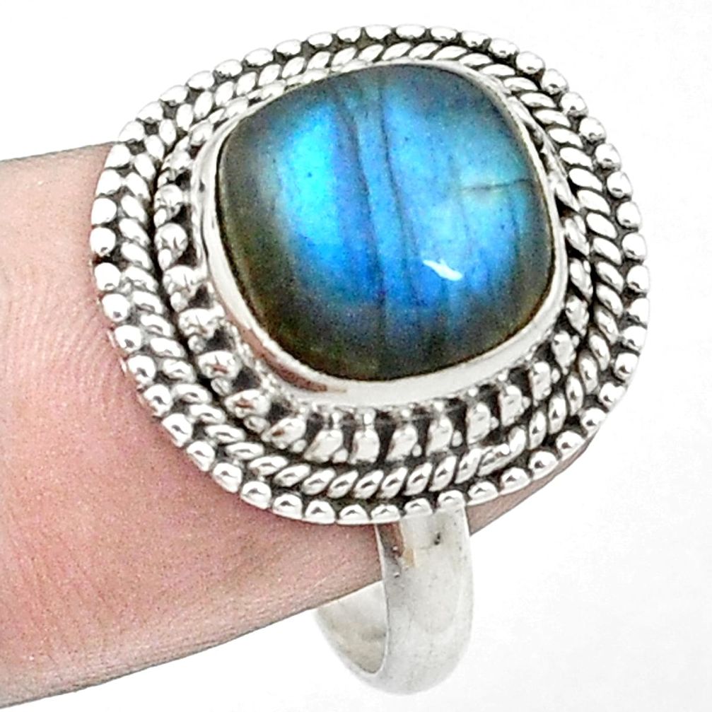 925 sterling silver natural blue labradorite ring jewelry size 8 m49420