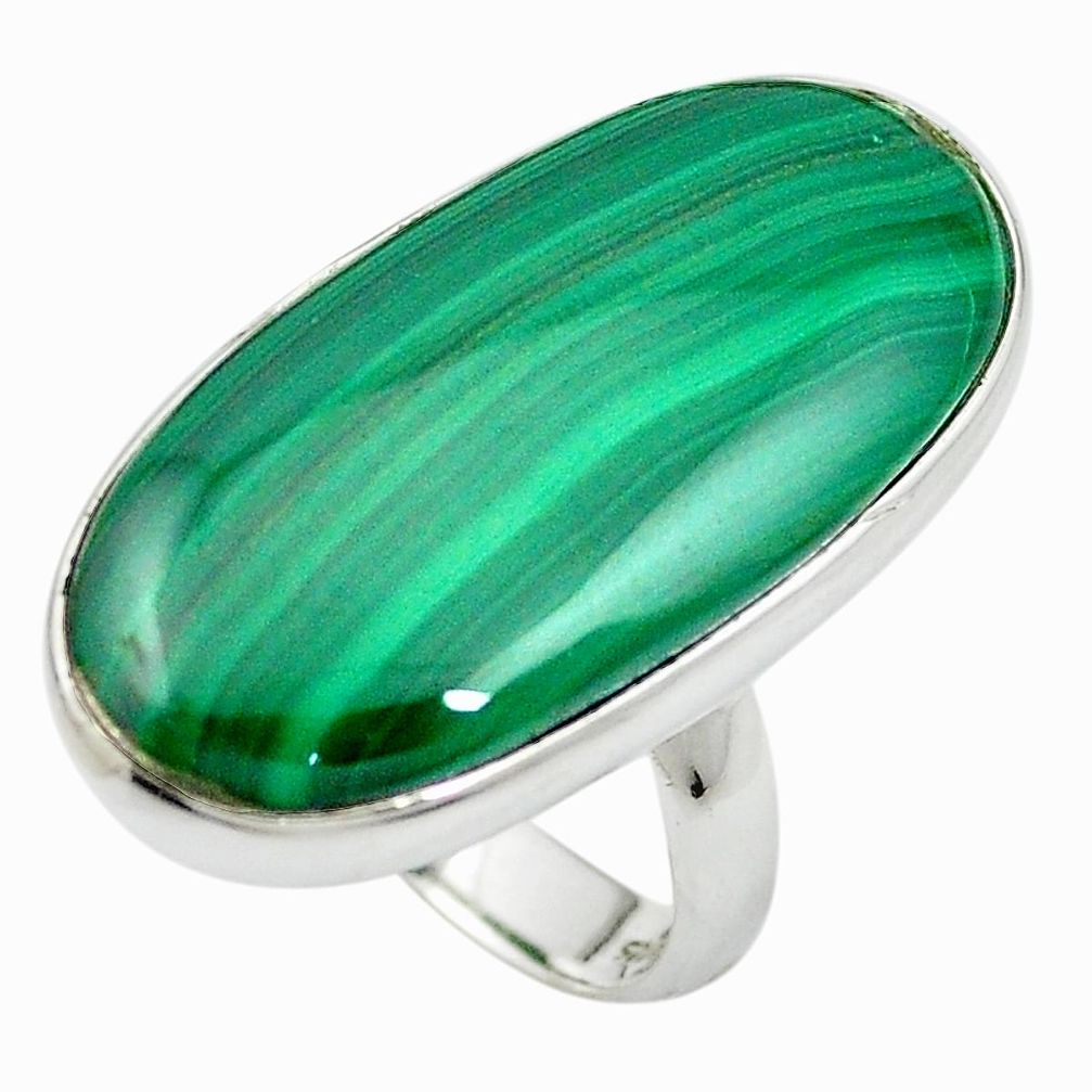 925 silver natural green malachite (pilot's stone) ring jewelry size 6 m50169