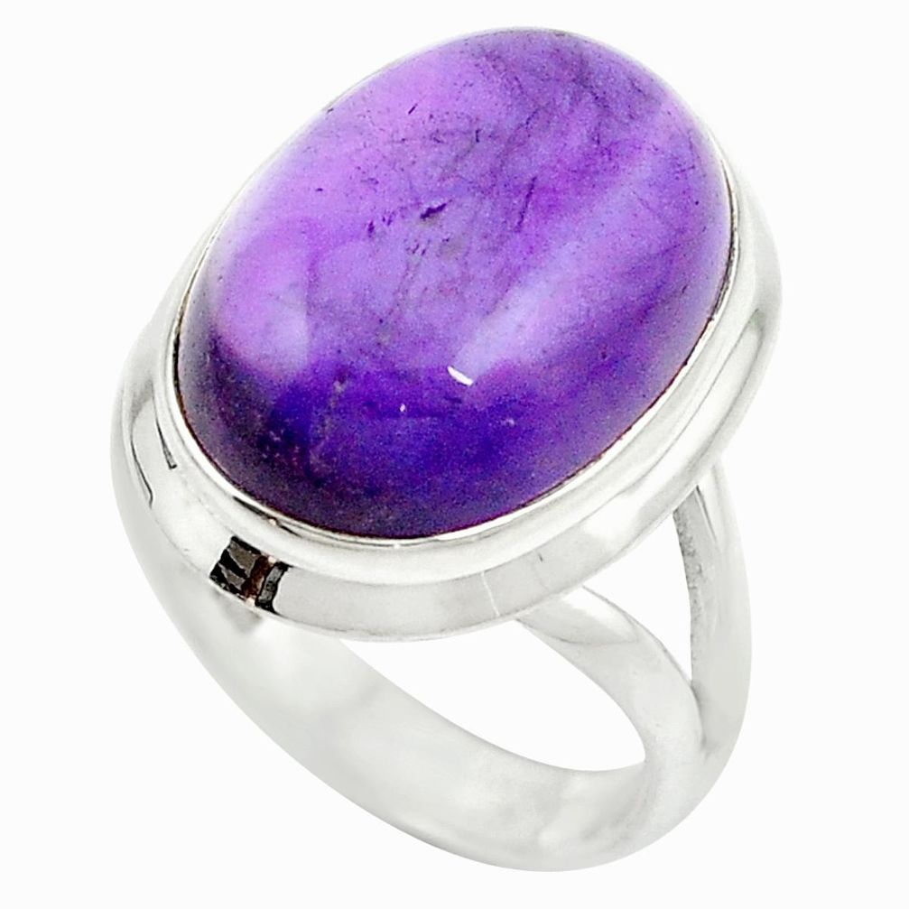 Natural purple amethyst 925 sterling silver ring jewelry size 8 m50186