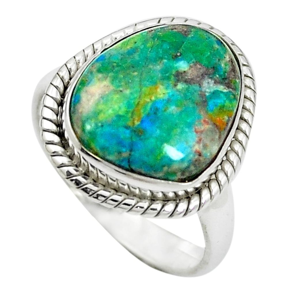 Natural green opaline 925 sterling silver ring jewelry size 7.5 m50529