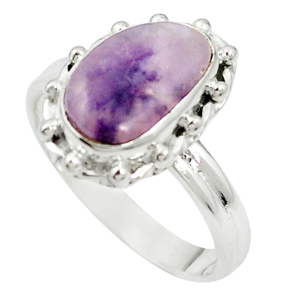 Natural purple opal 925 sterling silver ring jewelry size 8 m50792