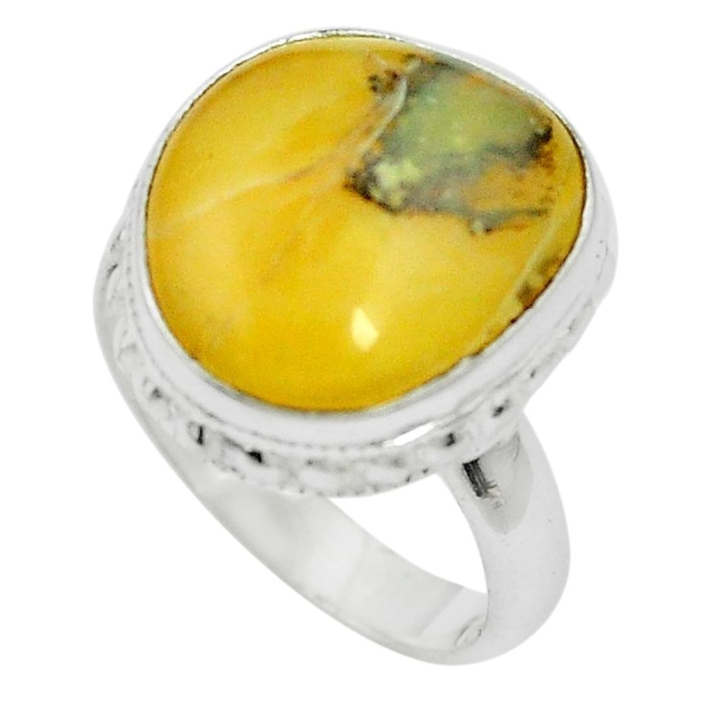 Natural yellow opal 925 sterling silver ring jewelry size 6 m50817