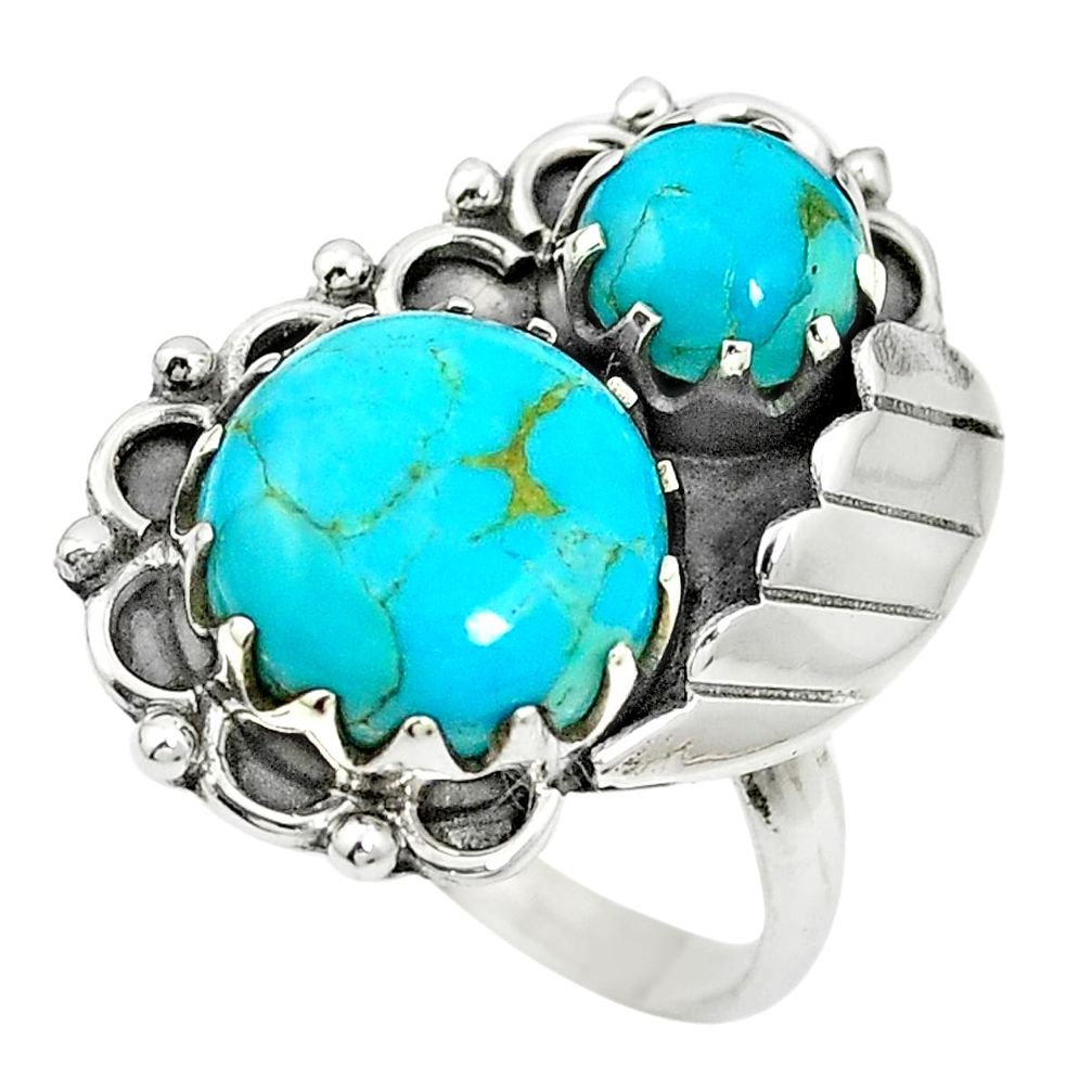 Blue copper turquoise 925 sterling silver ring jewelry size 8.5 m50866