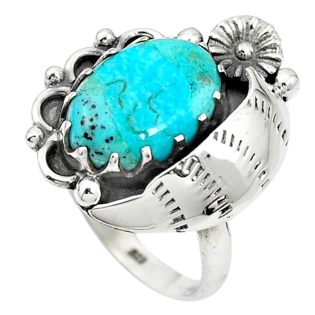 Blue copper turquoise 925 sterling silver ring jewelry size 8 m50947