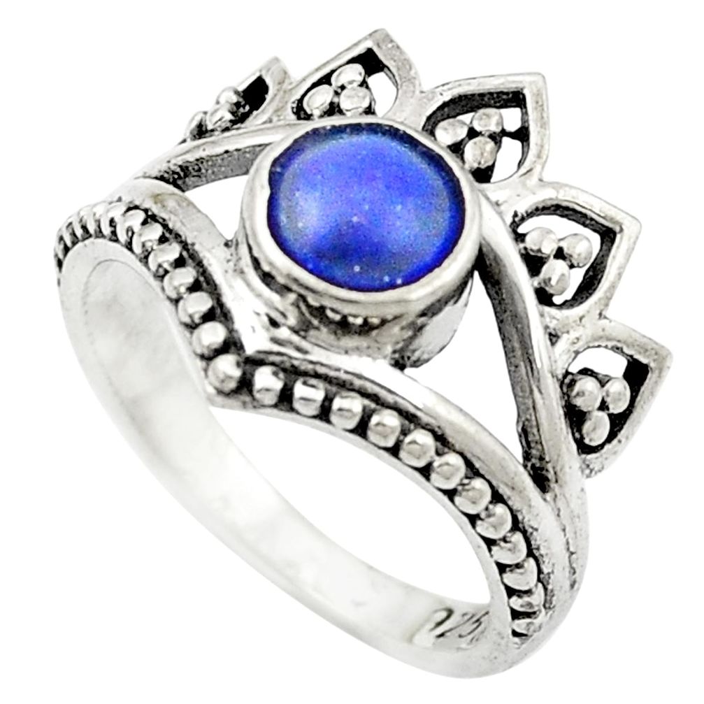 Natural blue lapis lazuli 925 sterling silver ring jewelry size 5.5 m51042