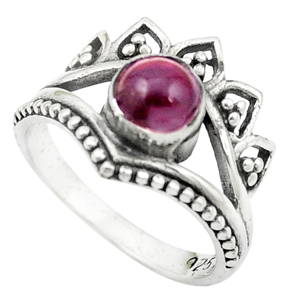 Natural red garnet 925 sterling silver ring jewelry size 6.5 m51046