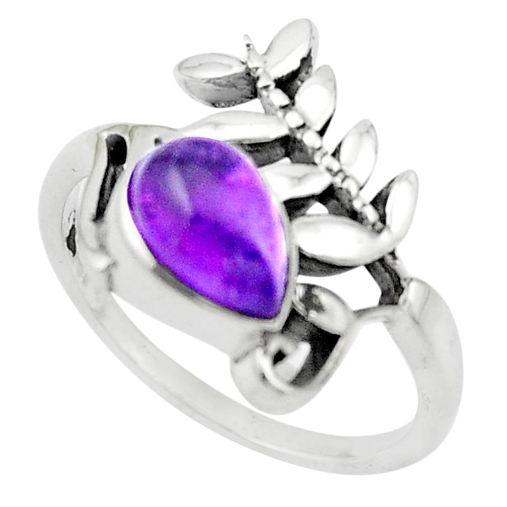 Natural purple amethyst 925 sterling silver ring jewelry size 7.5 m51047