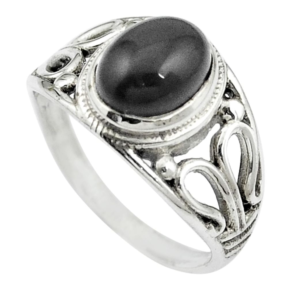 Natural black onyx 925 sterling silver ring jewelry size 7.5 m51084